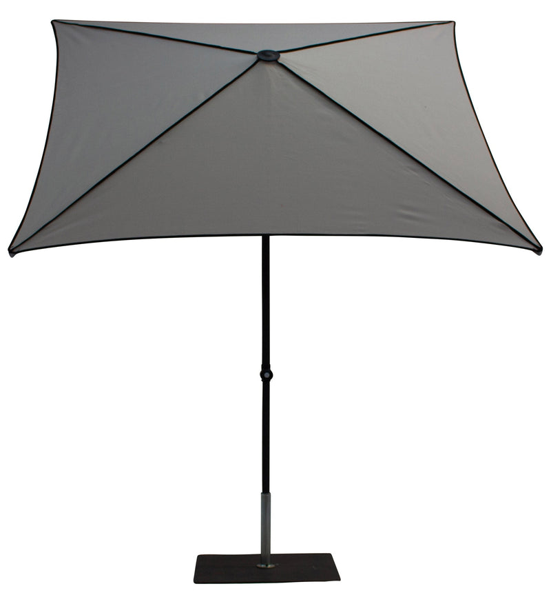 Ombrellone da Giardino 2x2 m Palo Ø38 mm in Alluminio Tessuto Dralon Acrilico Border Grigio