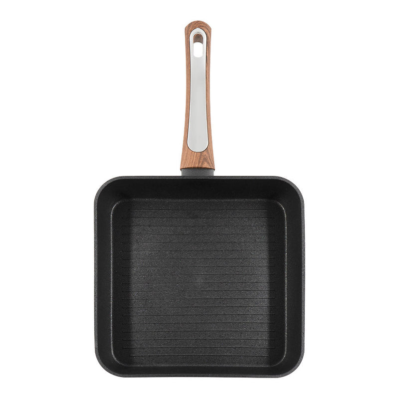 Bistecchiera 26x26 cm Antiaderente Induzione Silex Elegance Wood Nero