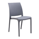 Sedia da Giardino Volga 46x54x80 h cm in Polipropilene Grigio chiaro