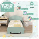 Struttura Letto Singolo per Bambini Orso 143,5x80x55 cm con Sponde Laterali in Legno Verde 