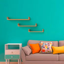 Set 3 Mensole da Parete 60-50-40x23,7x8 cm in Fibra di Legno Calamita Maxi  Rovere Scuro