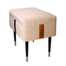 Panca Contenitore 50x35xh47 cm in Tessuto Velluto Crema