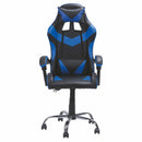 Sedia da Gaming 61x56x123 cm in Similpelle Nera e Blu