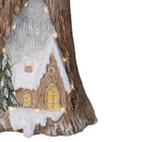 Statua resina tronco innevato con led marrone cm 28x19,5xh55