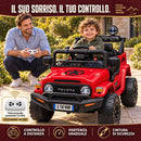 Macchina Elettrica per Bambini Fuoristrada Toyota Fj Cruiser 12V Telecomando Ruote in Gomma e Sedile in Pelle Rosso