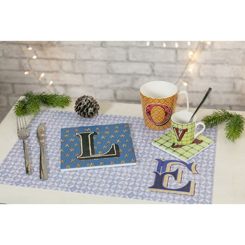 Tazzina da Caffè con Piattino Quadrato M Ø5,3x5,5 cm in New Bone China VdE Tivoli 1996 Monogram