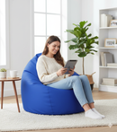 Poltrona a Sacco Pouf in Similpelle Blu Avalli