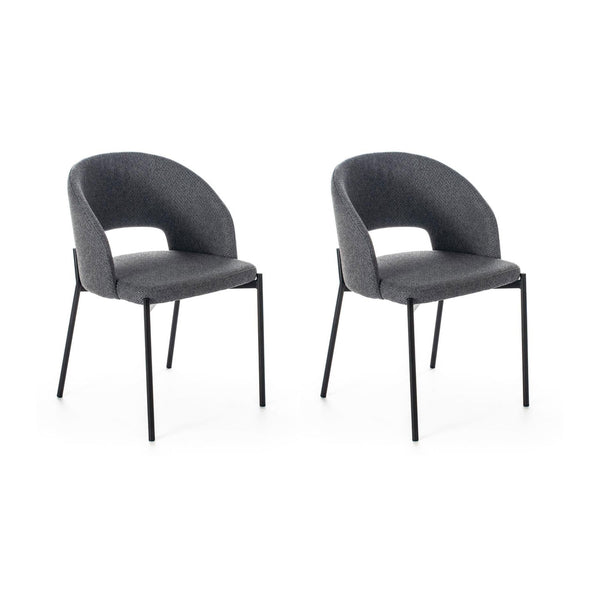 acquista Set 2 Sedie 52x55,5xH78,5 cm in Tessuto Greta Grigio