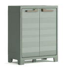Armadio da Giardino 2 Ripiani 80x44x100 cm Keter Planet Outdoor Basso Grigio e Verde