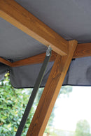 Dondolo da Giardino 3 Posti 190x120x180 cm in Legno con Cuscini Grigio
