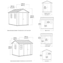 Casetta Box da Giardino 230x287x246 cm Newton Plus 759/975 Doppia Opzione Montaggio in Resina Evotech+  Grigio  cm