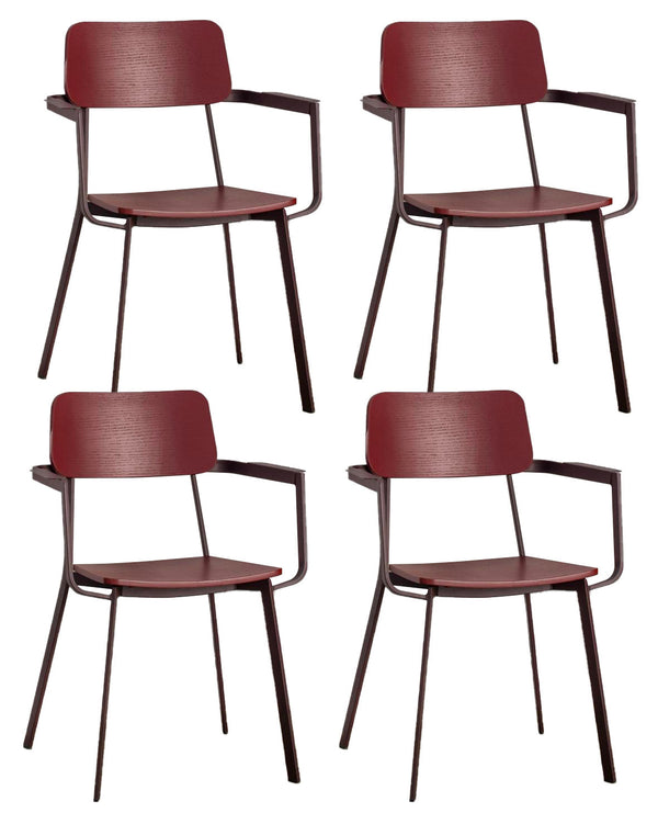 Set 4 Sedie 61x51,5xH82 cm in Legno Laccato Woody Capotavola Prugna online