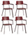 Set 4 Sedie 61x51,5xH82 cm in Legno Laccato Woody Capotavola Prugna