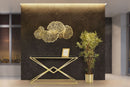 Console Piramid 130x40x75 cm in Ferro e Vetro Oro e Nero