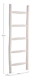 Scala Decorativa 48x6x150 cm in Teak Sahel Bianca