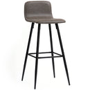 Set 2 Sgabelli da Bar con Schienale Basso e Poggiapiedi 44x44x95 cm in PU Marrone Scuro 