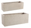 Set 2 Vasi Roccia Rett Basso Sabbia