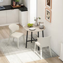 Tavolo da Pranzo Rotondo in Stile Industriale Ø80x75 cm per 2 Persone in Truciolato Nero e color Legno   