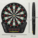 Bersaglio Freccette 44x51,5x3.2 cm con 6 Freccette Alimentatore 4 Display LED e 27 Giochi in ABS e PP Nero      