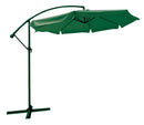 Ombrellone da Giardino Decentrato Rotondo Ø3 m Struttura Acciaio Bauer Verde