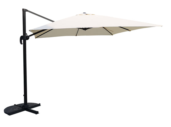 Ombrellone Decentrato da Giardino 3x3x2,5m Palo in Alluminio Copertura Ecrù sconto