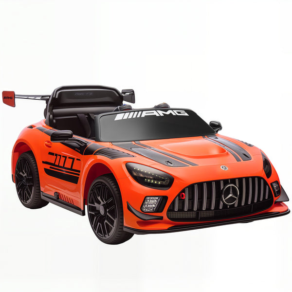 acquista Macchina Elettrica Bambini 3-8 Anni Licenza Ufficiale Mercedes AMG 12V con Telecomando Luci LED Arancione