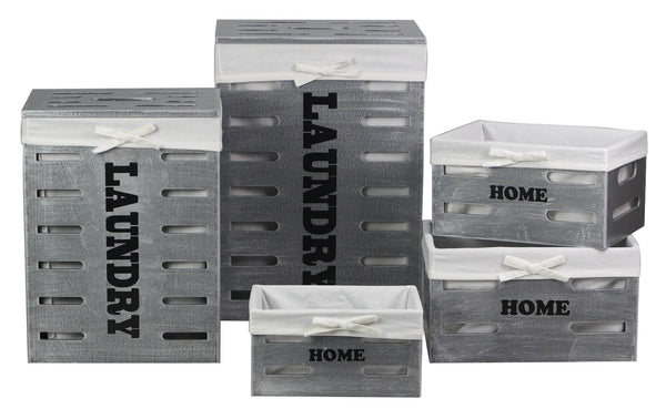 Lot de 5 paniers à linge collection gris/noir prezzo