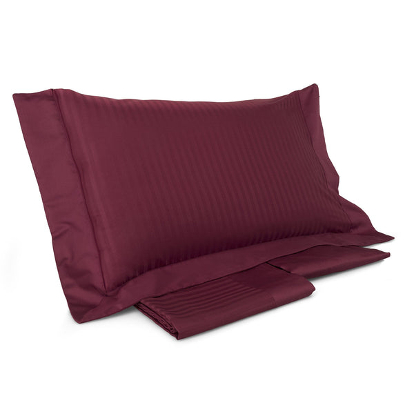 sconto Lot de draps et taies d'oreiller couleur unie Mitera Ruby Bordeaux différentes tailles
