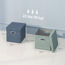 Set 4 Scatole per Armadi Pieghevoli con Coperchio in Tessuto 30x30x29cm 