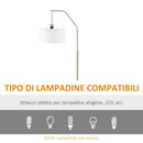 Lampada da Terra 65x33x158 cm E27 Paralume in Tessuto Bianco