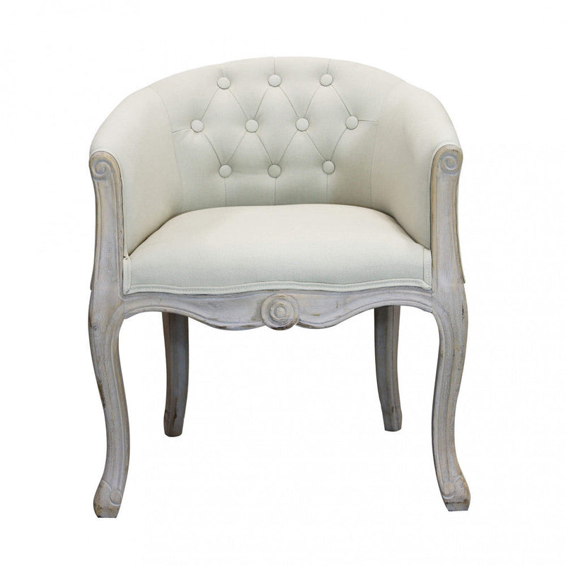 Poltrona Coreen in Tessuto 61x61x71 h cm in Legno Beige