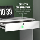 Scrivania Moderna 5 Cassetti con Serratura e 2 Chiavi 110x50x76 cm in Truciolato Bianco