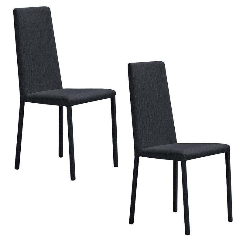 Set 2 sedie Imbottite 45x52x91 cm In Tessuto Savoy  Betty Plus Grafite