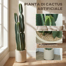 Pianta Artificiale di Cactus Ø25x111 cm con 3 Steli in EVA e Vaso in PP Verde      