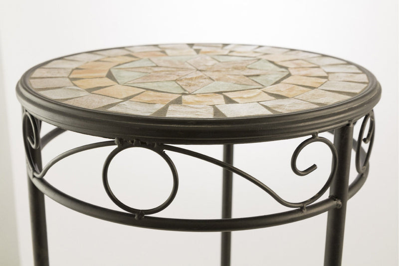 Set 2 Portapiante in Ferro Battuto con Mosaico Soriani Cipro