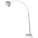 Lampada da Terra ad Arco con Paralume E27 in Acciaio e Marmo  Argento
