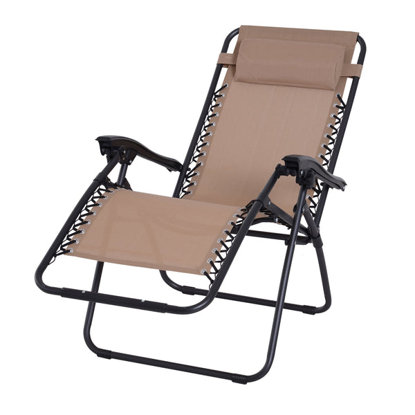 Chaise Longue Zero Gravity 90x65x110cm Inclinable en Acier et Textilène online