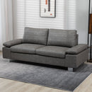 Divano 2 Posti 200x88x86 cm Seduta Imbottita e Braccioli Regolabili in Similpelle Grigio