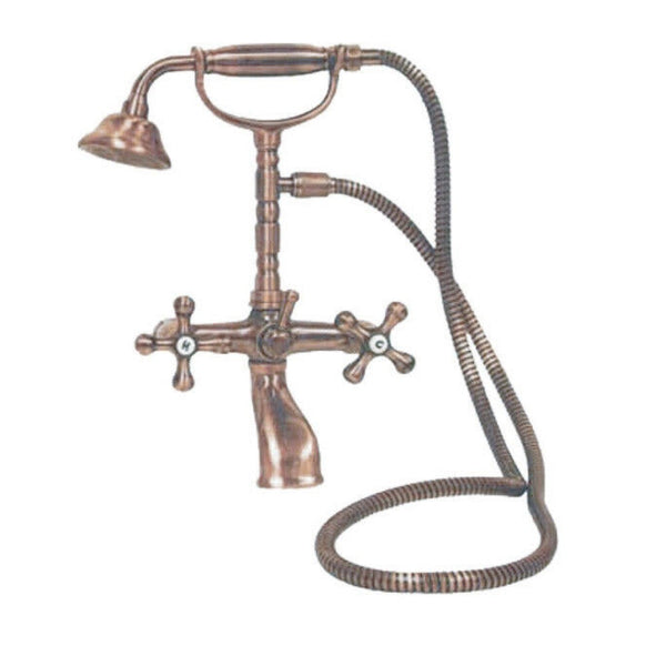 Kit Doccino e Miscelatore Doppio Comando per Vasca in Ottone Lecce Classic Rame Antico online