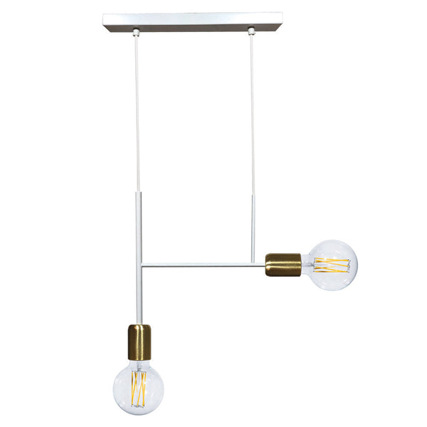 Suspension 2xE27 Cadre Peint Or Blanc Satiné E-Energy Elvira acquista