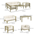 Set Salotto da Giardino Divano Angolare Poltrona e Tavolino da Caffè in Alluminio Oro e Bianco Crema