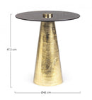 Tavolino con Vetro Dinpal Brass D45 Rotondo in Metallo