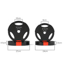 Kit 4 Pesi con 2 Dischi Ø27x4.5 cm da 5 kg e 2 Dischi Ø24x3.5 cm da 2,5 kg in Polipropilene e Sabbia Nero      