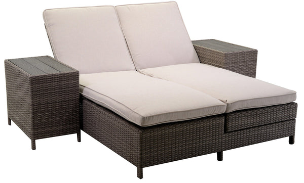 acquista Transat de jardin 2 places en polyrotin gris Atlanta