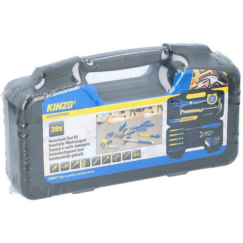 Cassetta Valigetta Attrezzi Porta Utensili da Lavoro Completa 39 pz Blu Kinzo 