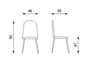 Set 4 Sedie 46x55xH80 cm in Polipropilene Tamara Grigio Chiaro