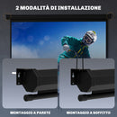 Telo per Proiettore 84" Formato 4:3 Angolo di 160° e Montaggio a Soffitto o Parete Nero      