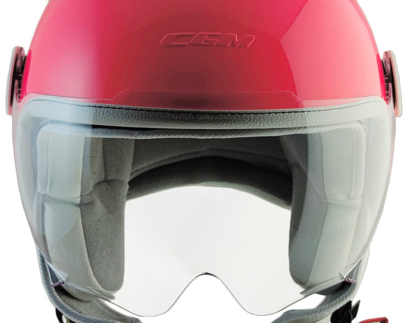 Casco Demi-Jet per Bambini Visiera Sagomata CGM Magic Mono 205A Rosa Fluo Varie Misure