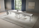 Tavolo Allungabile 200/460x90 cm Niket Cashmere Gambe Bianche      