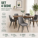 Set 4 Sedie da Pranzo Seduta Ergonomica 43x52x85 cm Struttura in Acciaio in Velluto Grigio     
